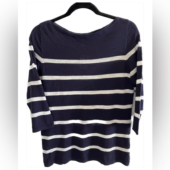 Ann Taylor Loft Navy & White Light Weight Sweater  (small) - Picture 2 of 4